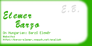 elemer barzo business card