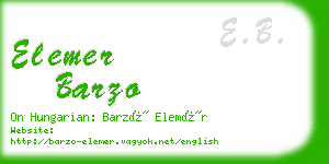 elemer barzo business card